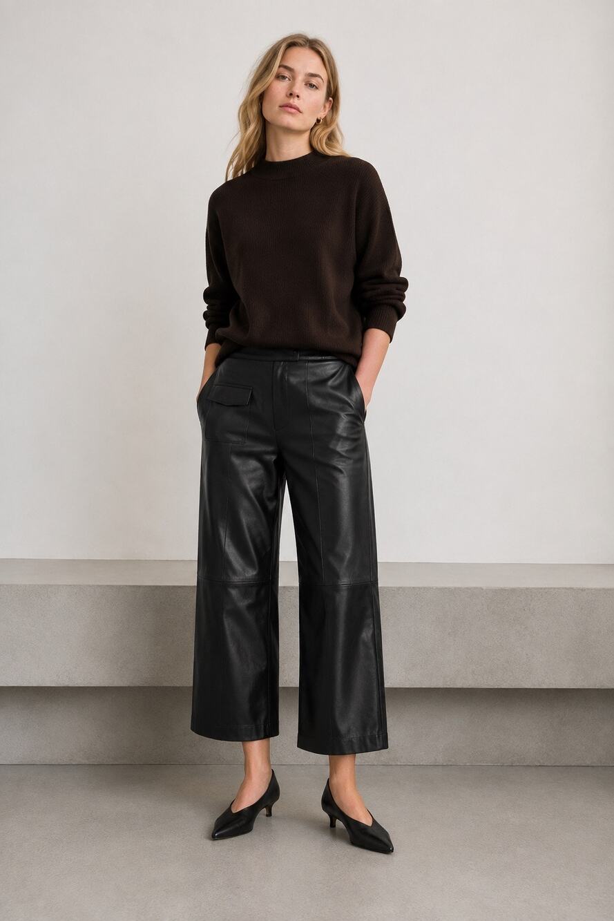Zara x Stefano Pilati 100% Sheep Leather Pants Size S Black Capsule Minimalist
